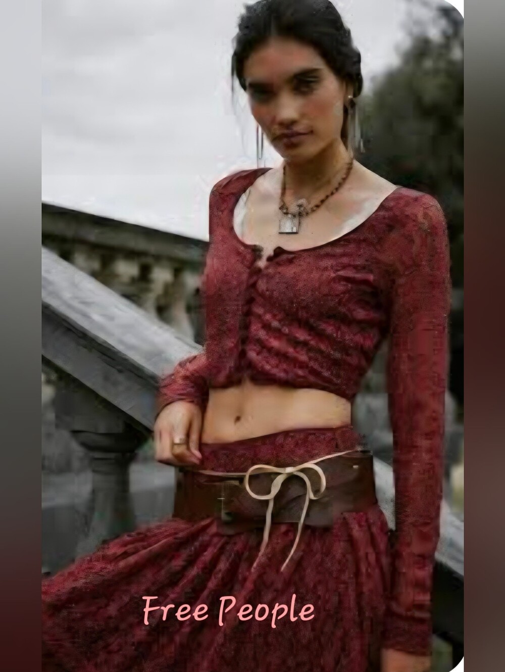 Free People Double Knot Chain Belt Gold Tone NWT
